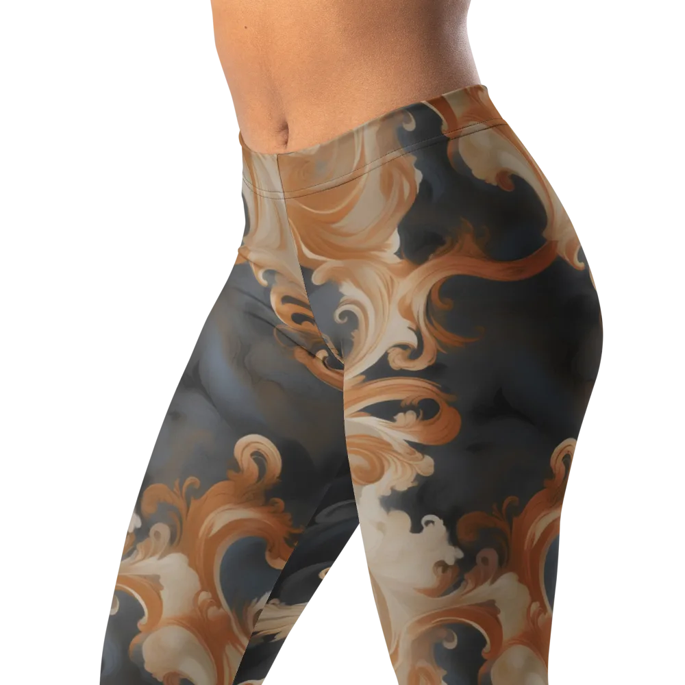 Baroque Smoke on Leggings — Left Front