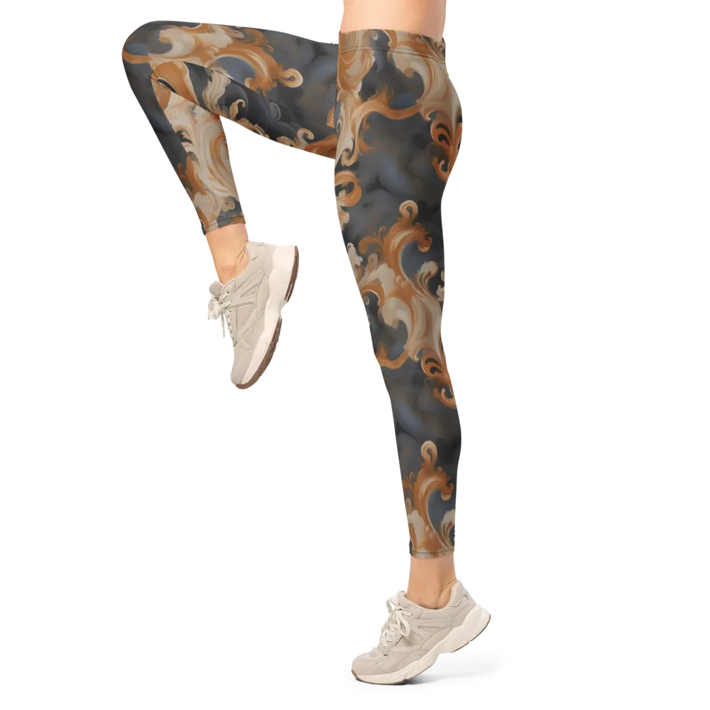 Baroque Smoke on Leggings — Left