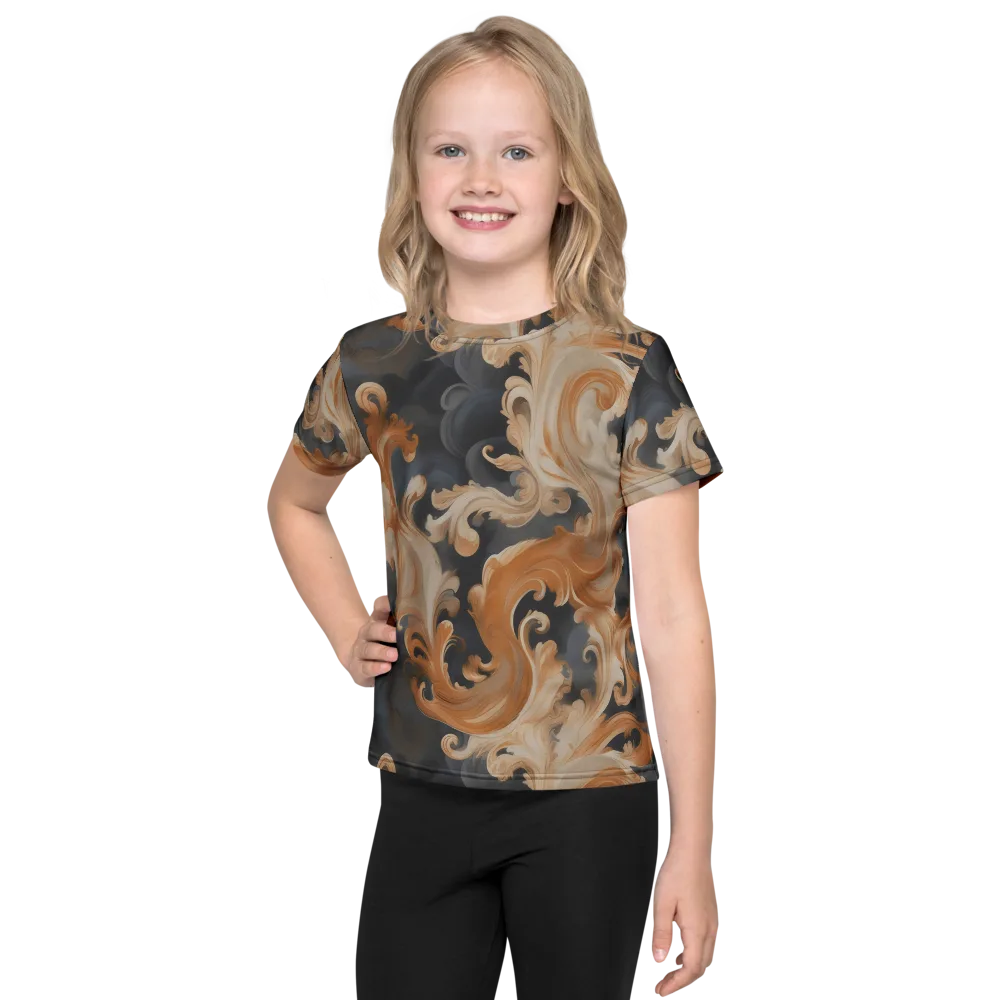 Baroque Smoke on Kids Crew Neck T-Shirt — Front