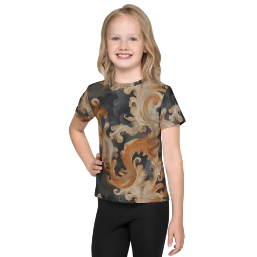 Baroque Smoke on a Kids Crew Neck T-Shirt