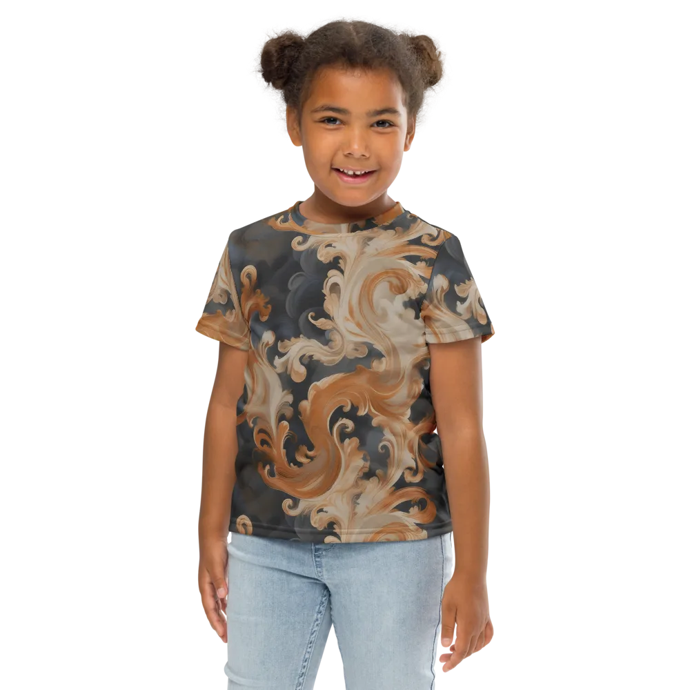 Baroque Smoke on Kids Crew Neck T-Shirt — Front