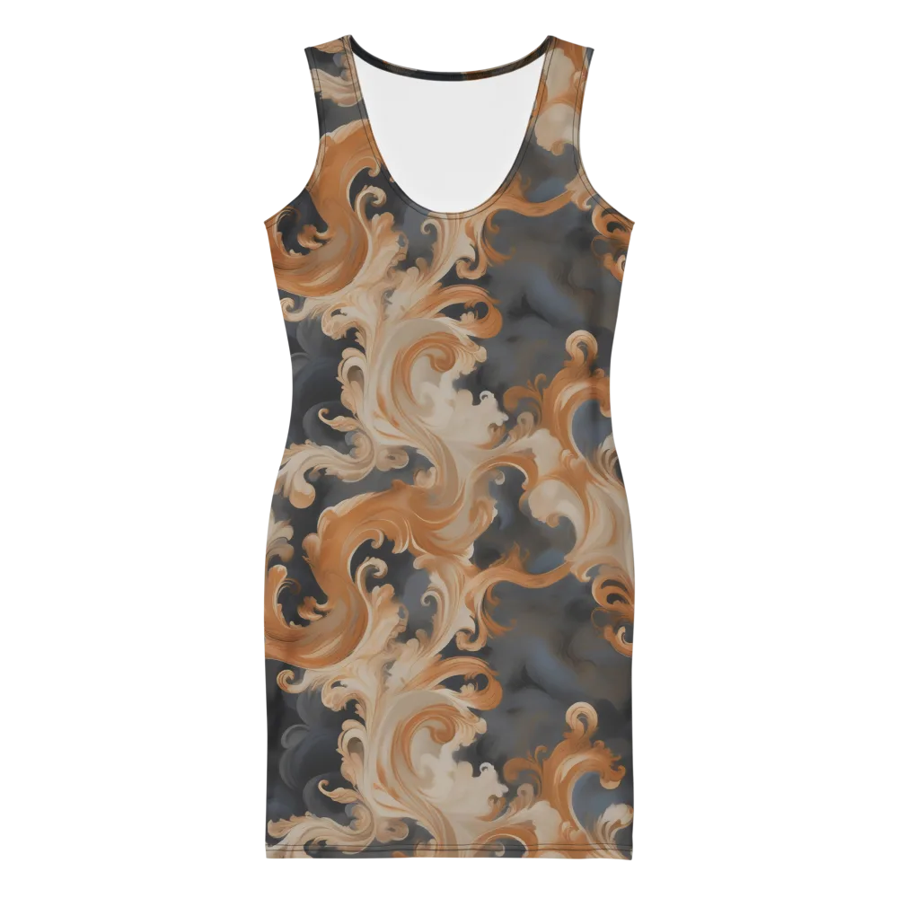Baroque Smoke on Bodycon Dress — Front