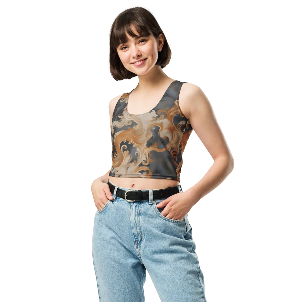 Baroque Smoke on Crop Top — Front