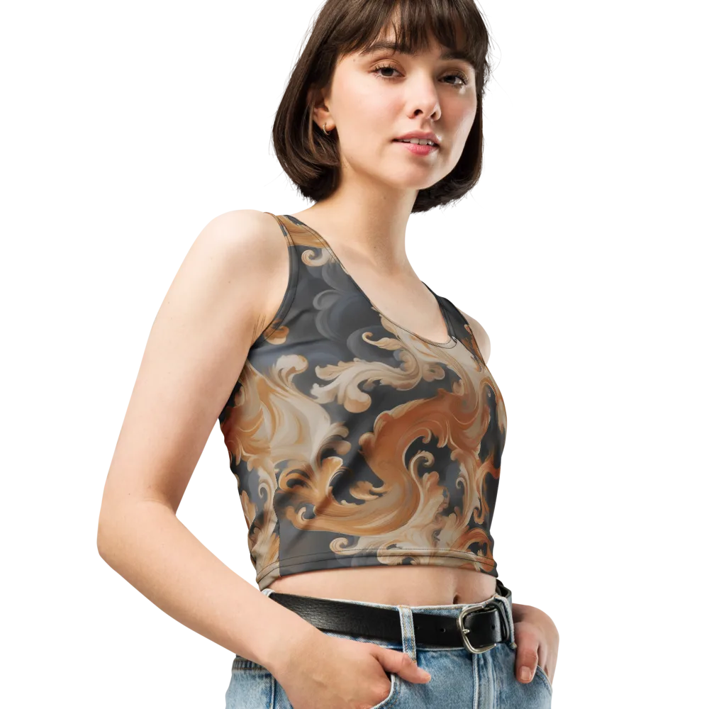 Baroque Smoke on Crop Top — Right Front