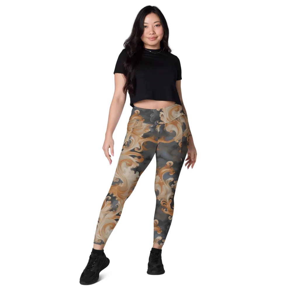 Baroque Smoke on Leggings with Pockets — Front