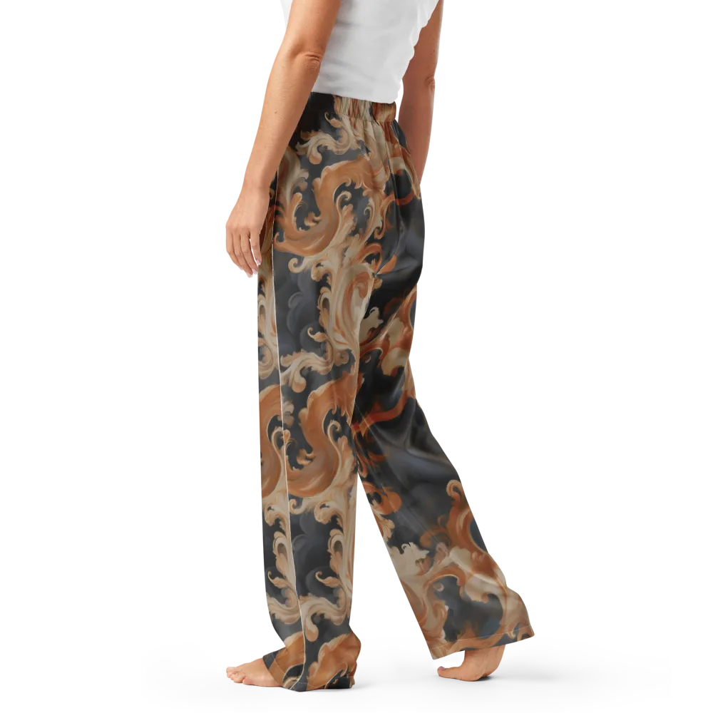 Baroque Smoke on Women's Pajama Pants — Left