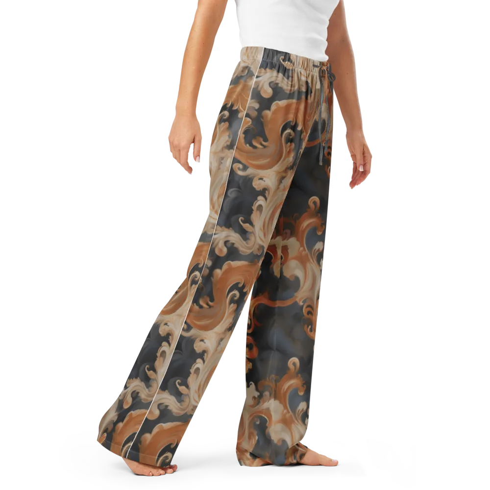 Baroque Smoke on Women's Pajama Pants — Right Front
