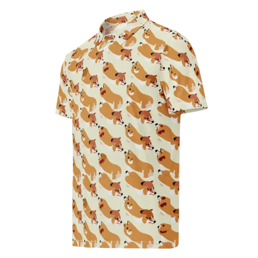 Butterscotch Pups on a Men's Slim Fit Polo Shirt