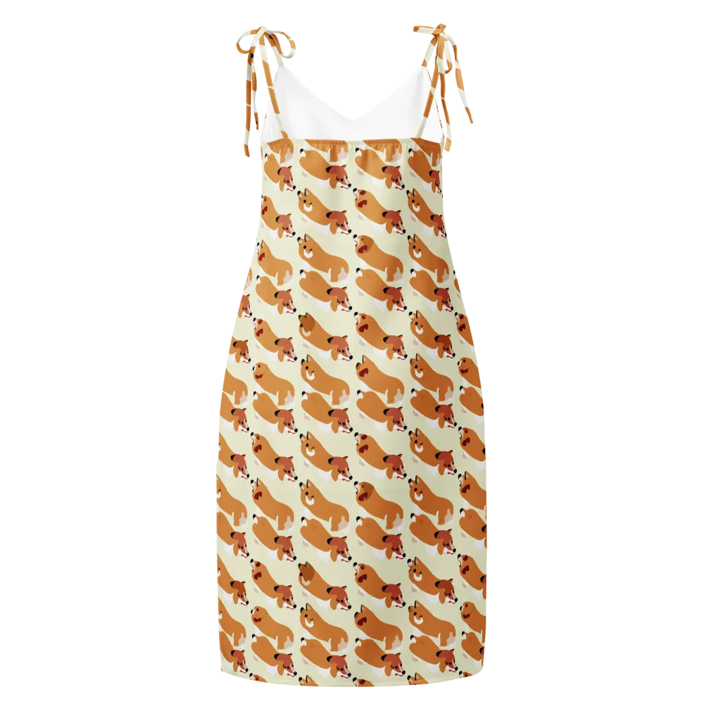 Butterscotch Pups on Slip Dress — Back