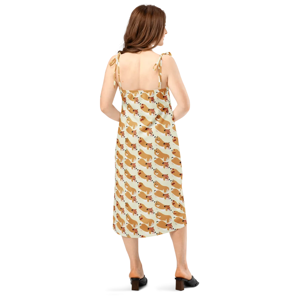 Butterscotch Pups on Slip Dress — Back