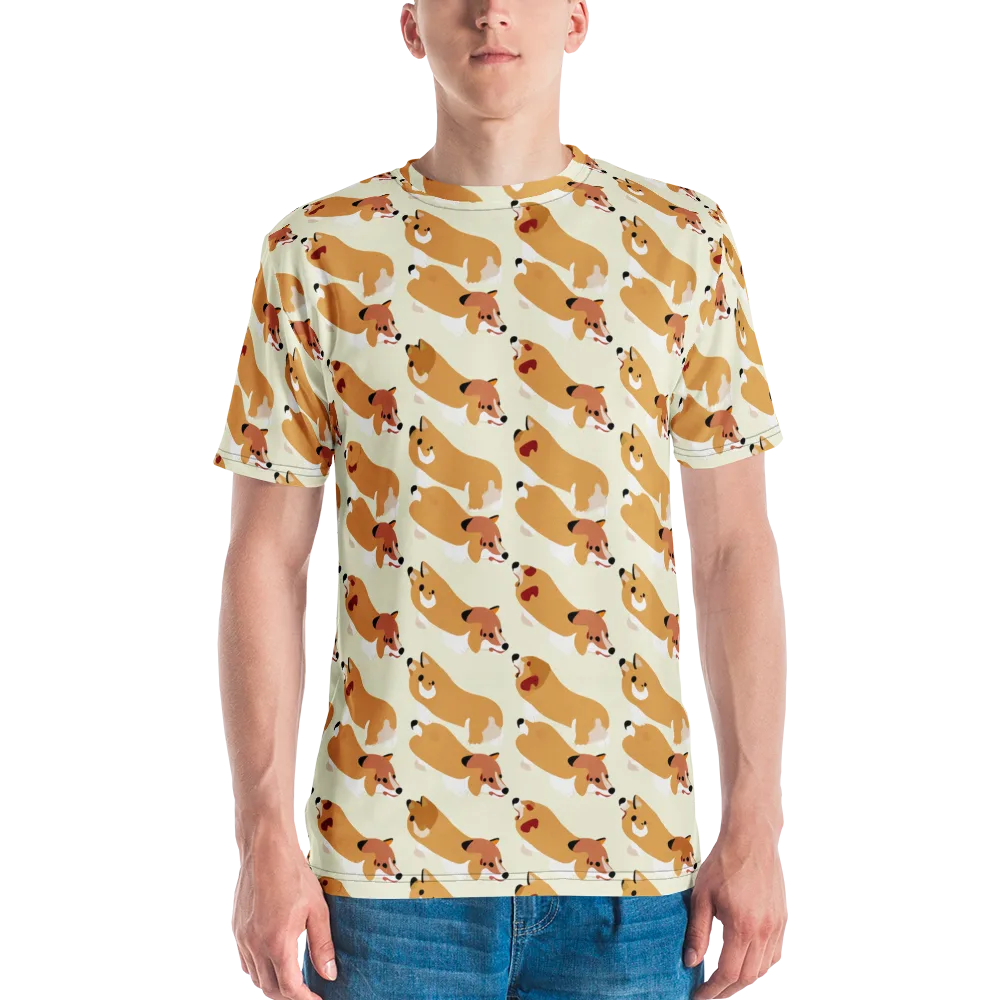 Butterscotch Pups on Men's Crew Neck T-Shirt — Front