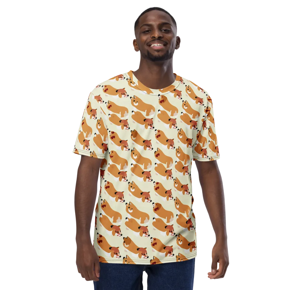 Butterscotch Pups on Men's Crew Neck T-Shirt — Front