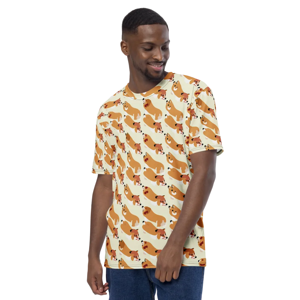 Butterscotch Pups on Men's Crew Neck T-Shirt — Left