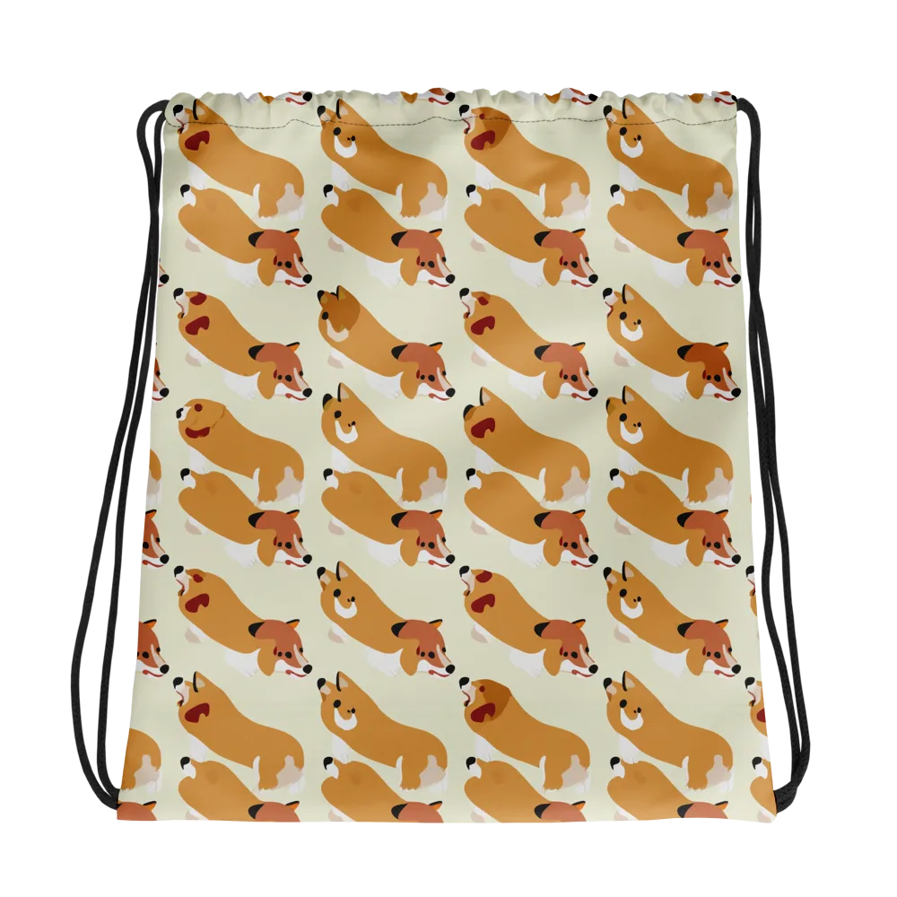 Butterscotch Pups on Drawstring Bag — Photo