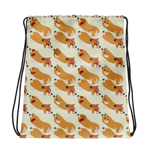 Butterscotch Pups on a Drawstring Bag