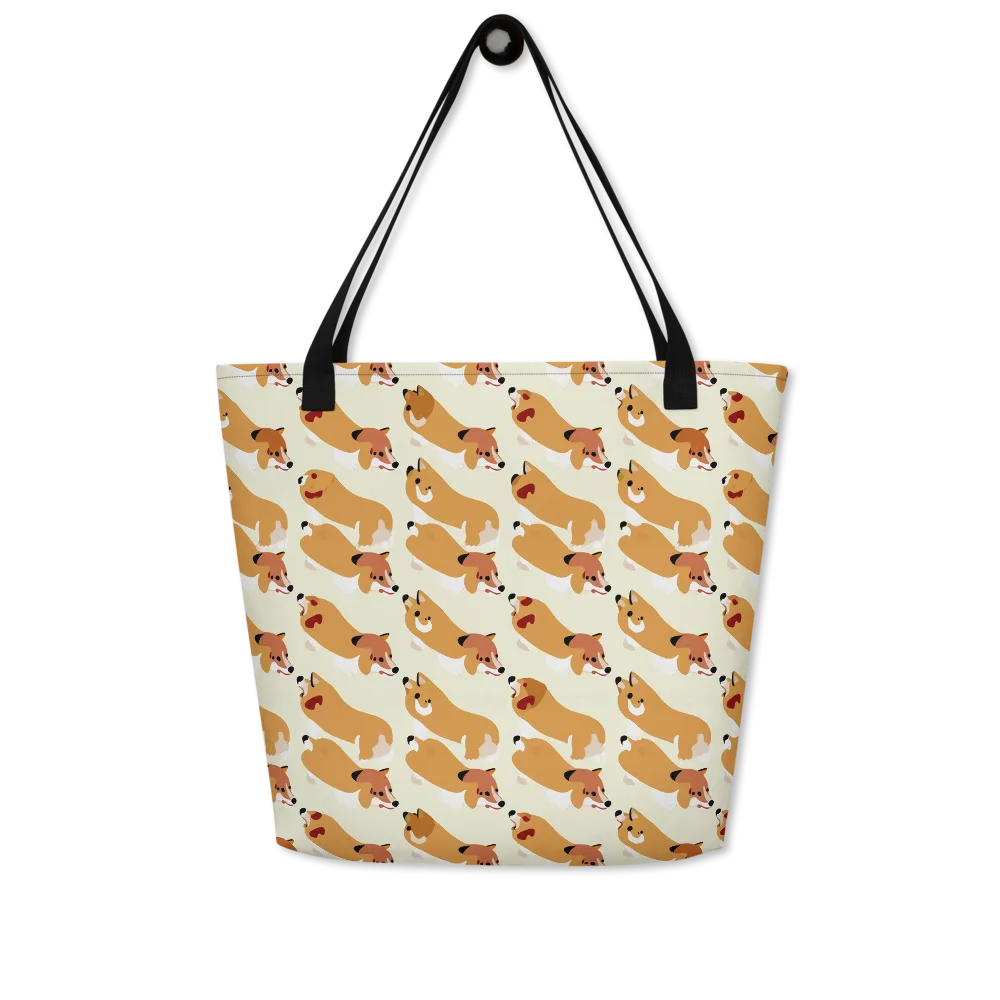 Butterscotch Pups on Large Tote Bag W/ Pocket — Front