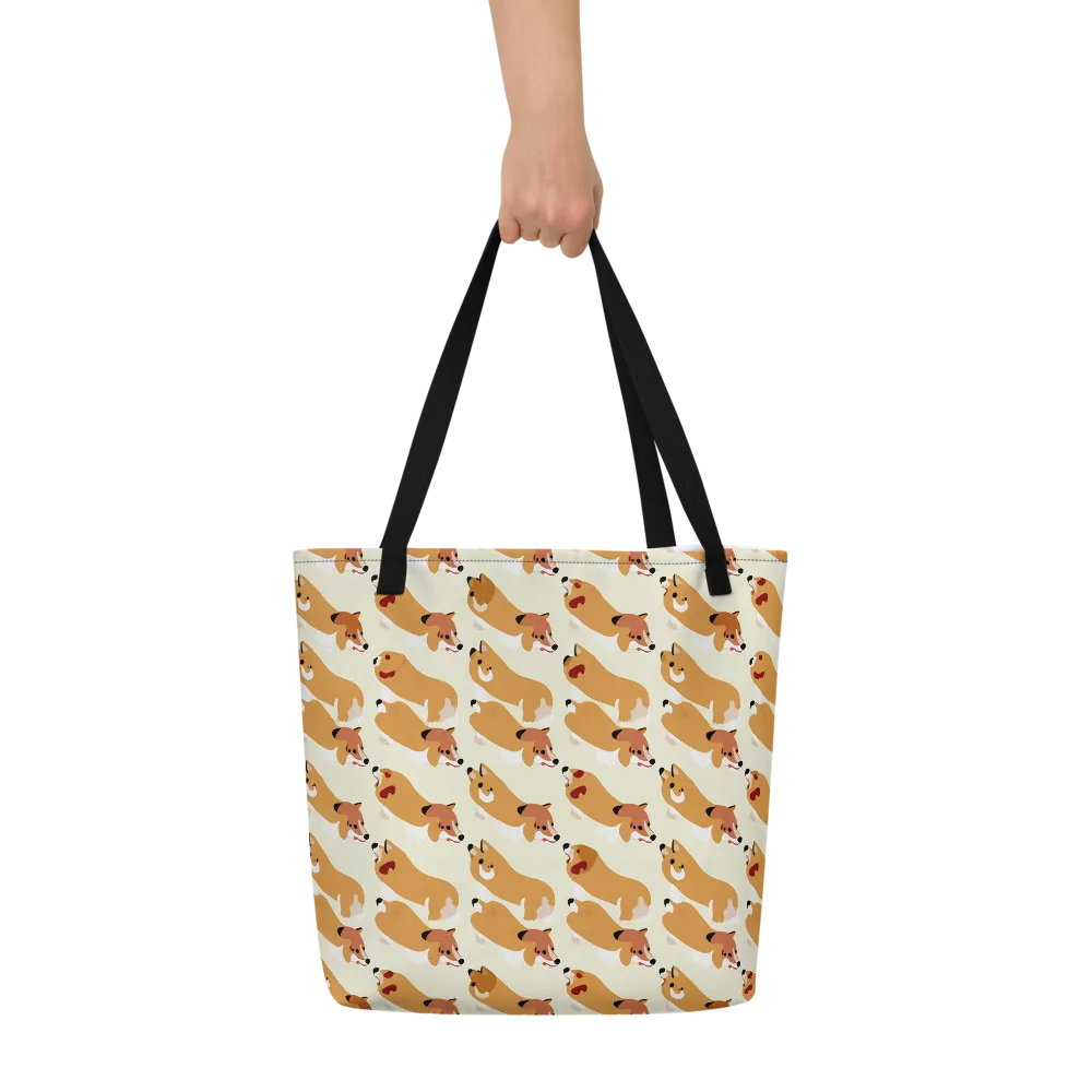 Butterscotch Pups on Large Tote Bag W/ Pocket — Front