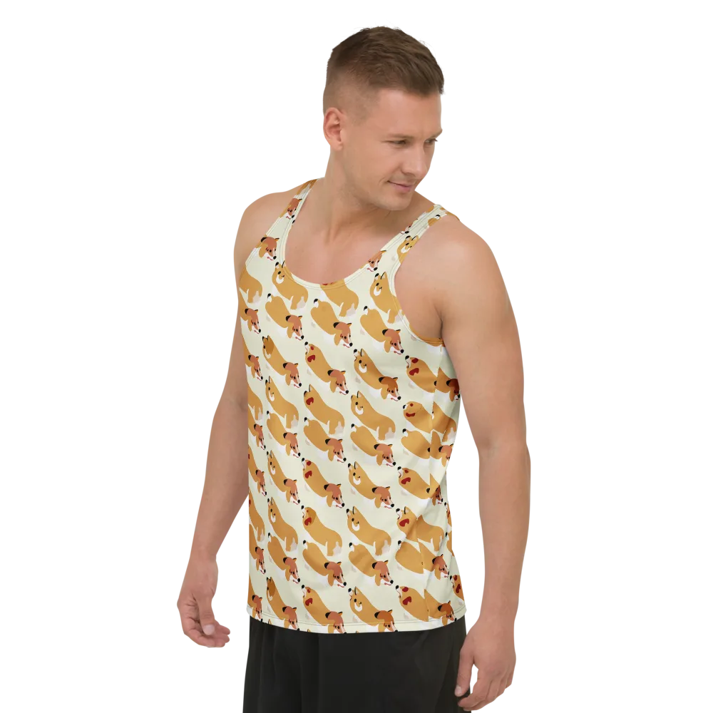Butterscotch Pups on Men's Tank Top — Left Front