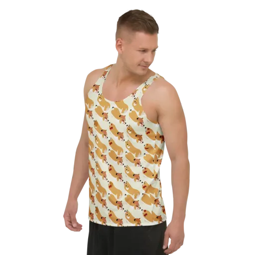 Butterscotch Pups on a Men's Tank Top