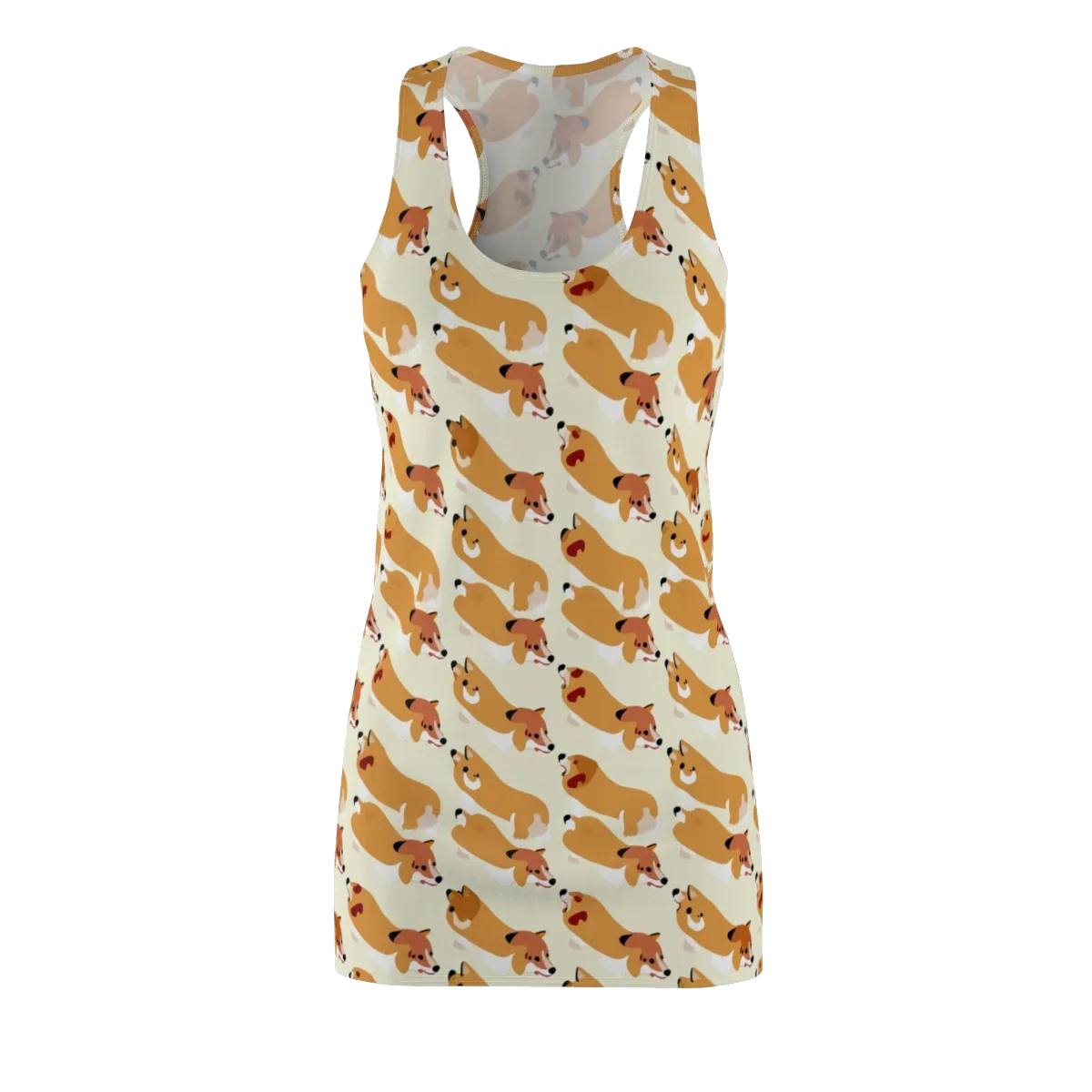 Butterscotch Pups on Racerback Dress — Front