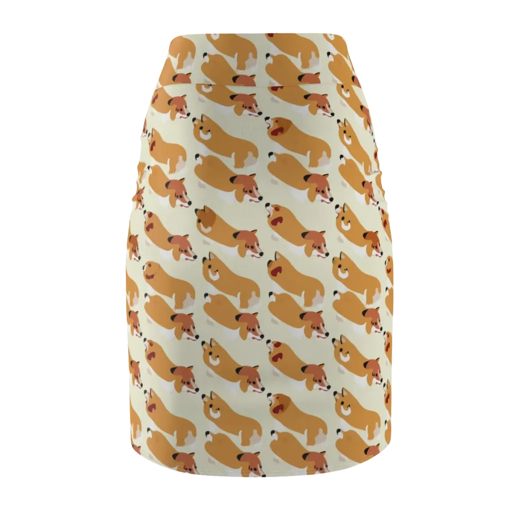 Butterscotch Pups on Pencil Skirt — Back