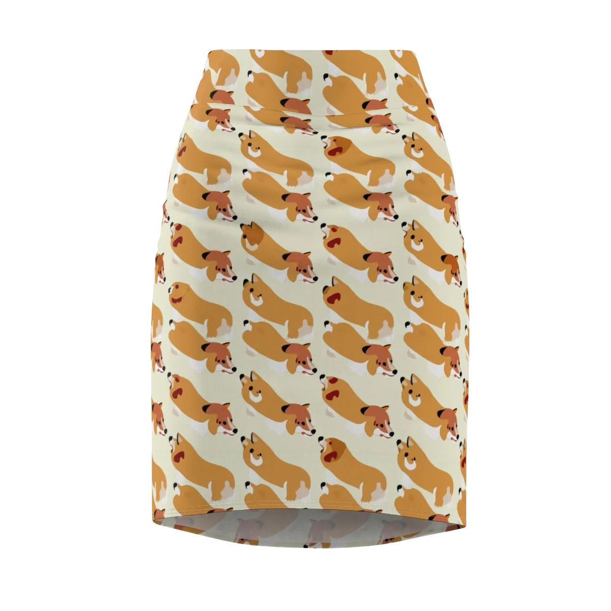 Butterscotch Pups on Pencil Skirt — Front