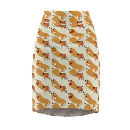 Butterscotch Pups on a Pencil Skirt