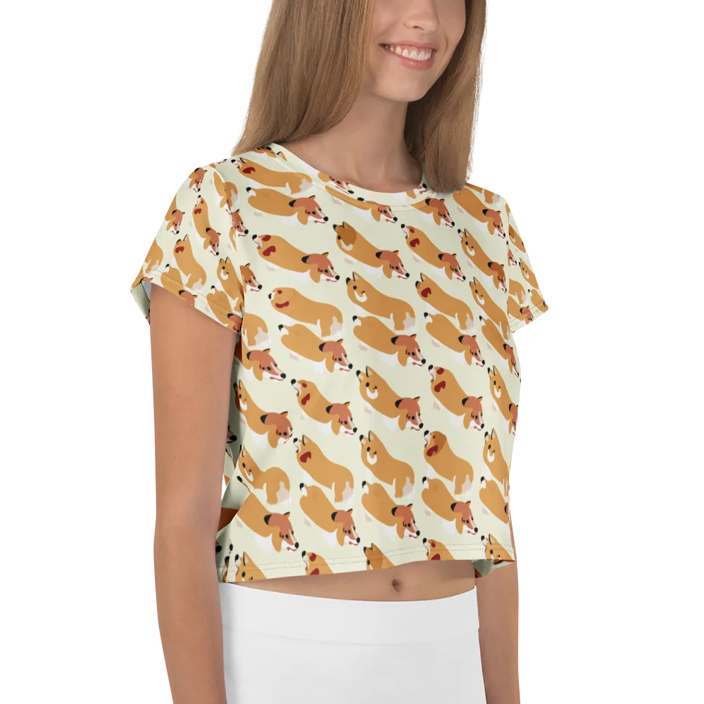 Butterscotch Pups on Crop Tee — Right