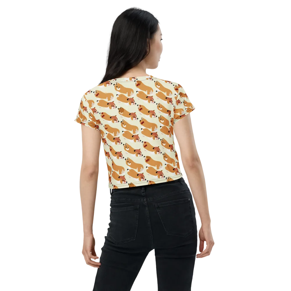 Butterscotch Pups on Crop Tee — Back