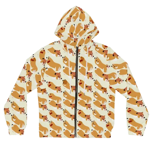 Butterscotch Pups on a Women's Full-Zip Hoodie