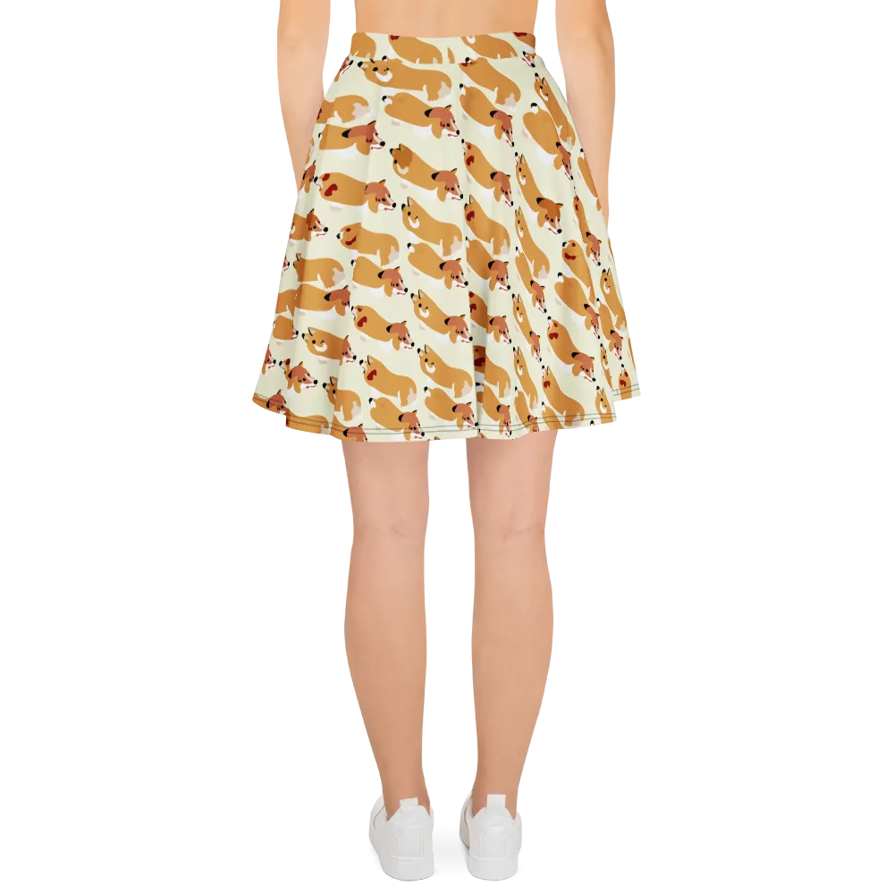 Butterscotch Pups on Skater Skirt — Back