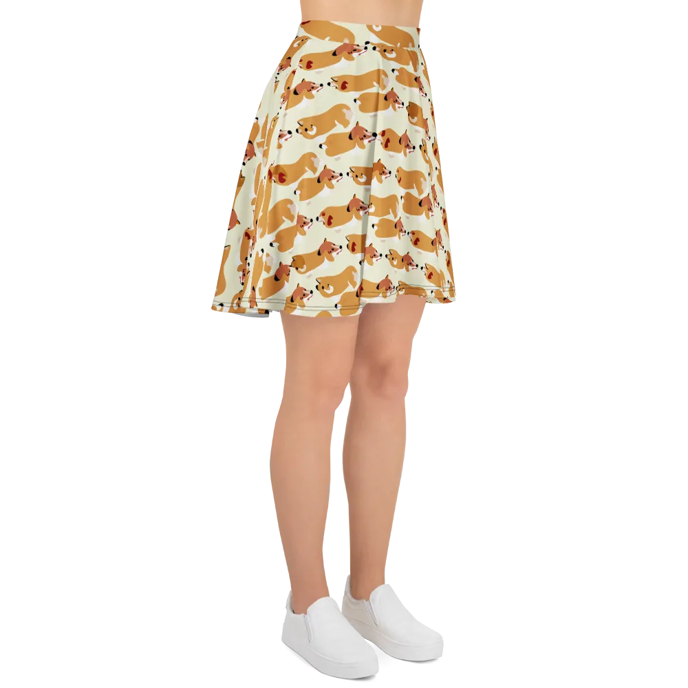 Butterscotch Pups on Skater Skirt — Right