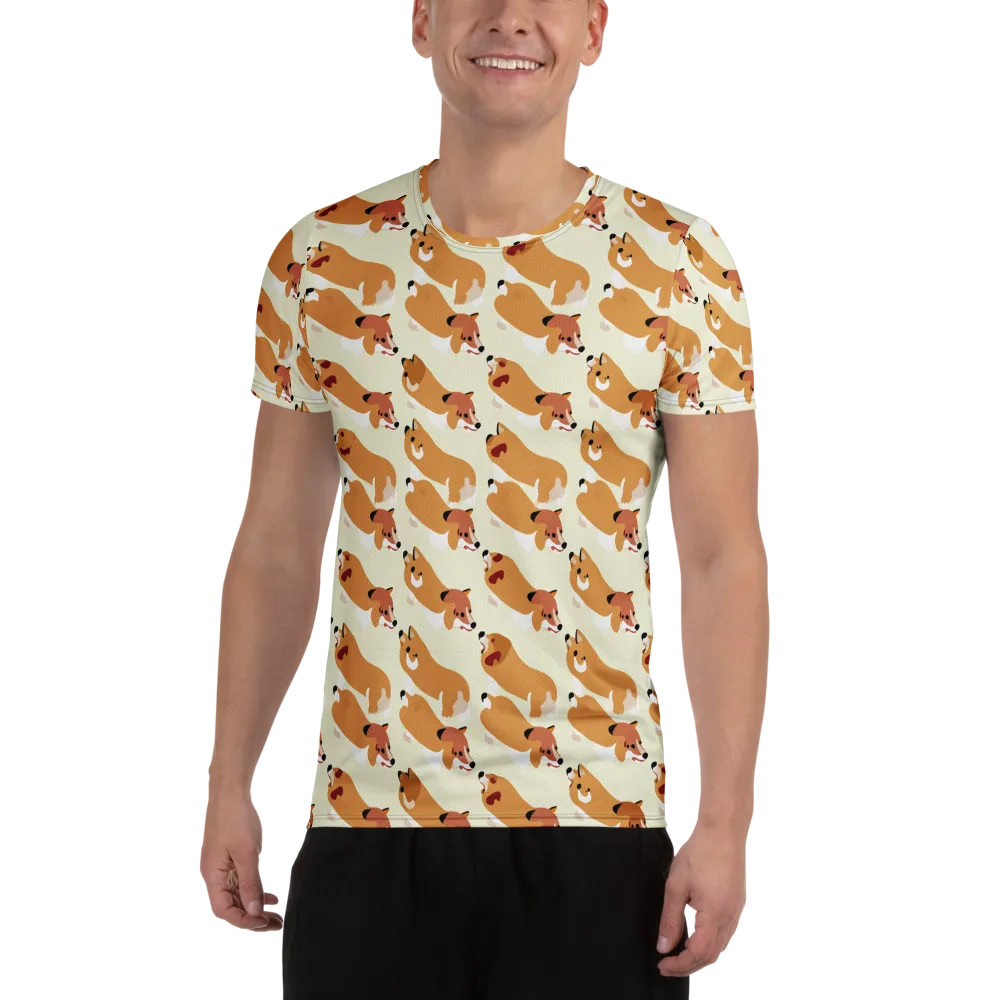 Butterscotch Pups on Men's Athletic T-Shirt — Front