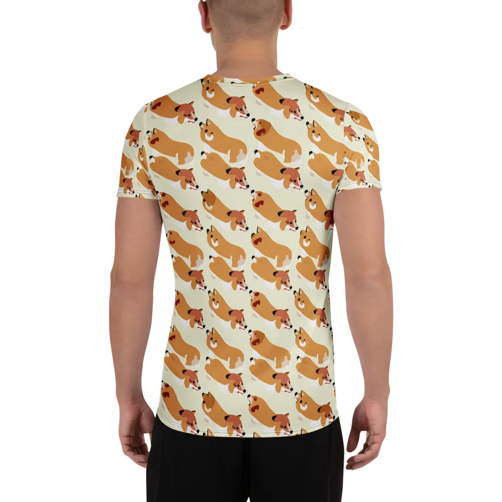 Butterscotch Pups on Men's Athletic T-Shirt — Back