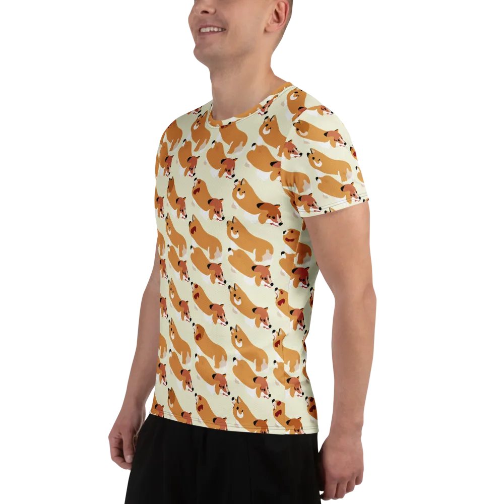 Butterscotch Pups on Men's Athletic T-Shirt — Left