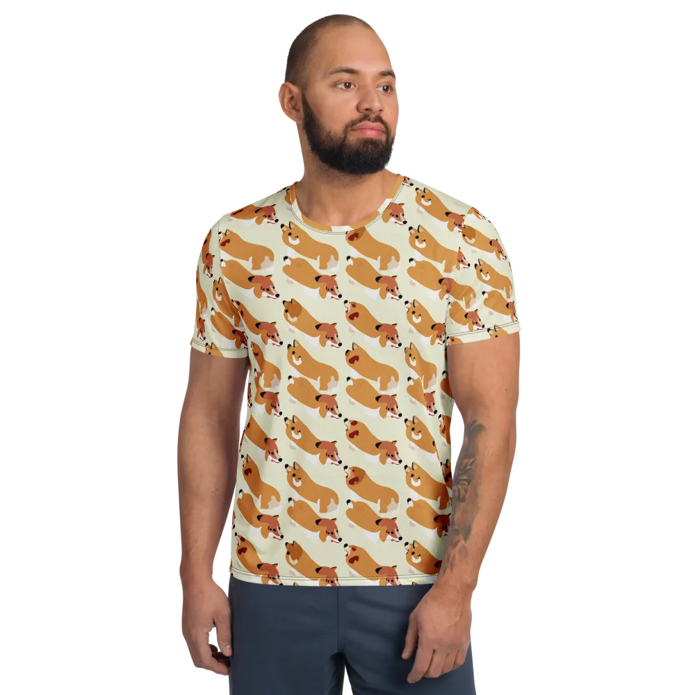 Butterscotch Pups on Men's Athletic T-Shirt — Front