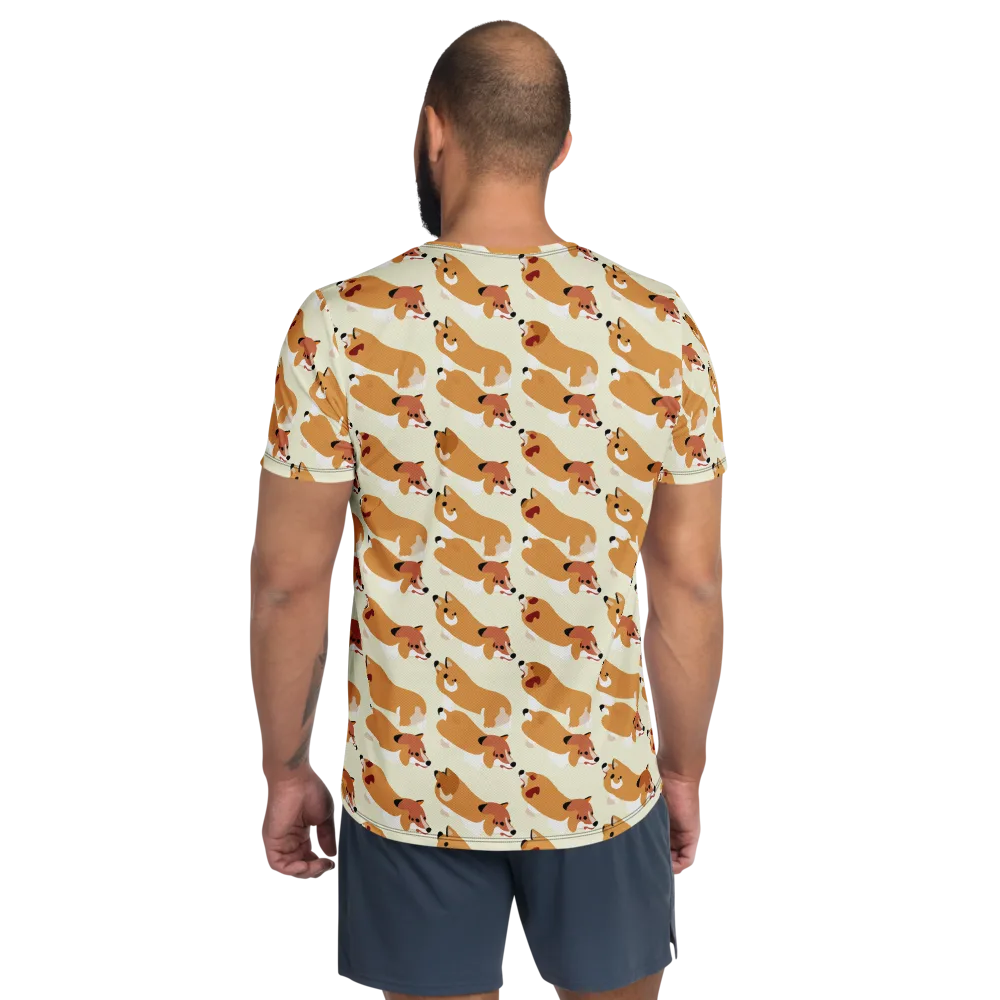 Butterscotch Pups on Men's Athletic T-Shirt — Back