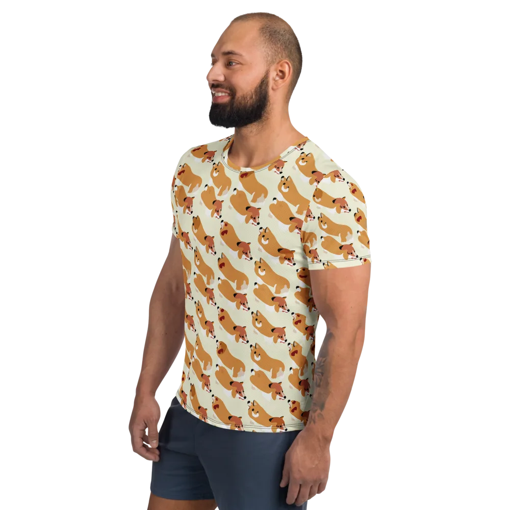 Butterscotch Pups on Men's Athletic T-Shirt — Left