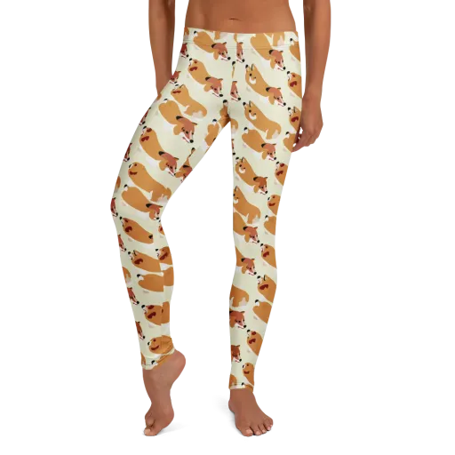 Butterscotch Pups on a Leggings