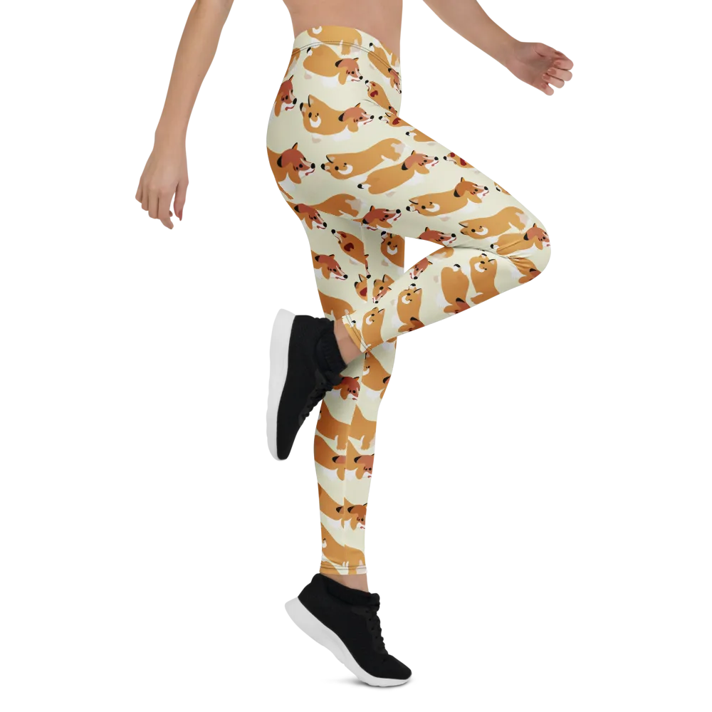 Butterscotch Pups on Leggings — Right