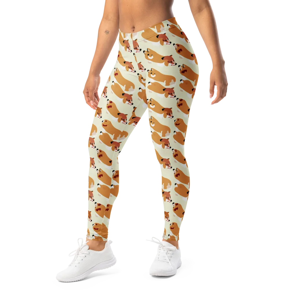 Butterscotch Pups on Leggings — Left Front