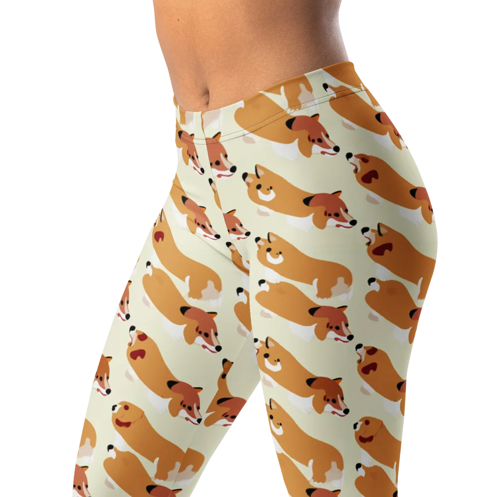 Butterscotch Pups on Leggings — Left Front