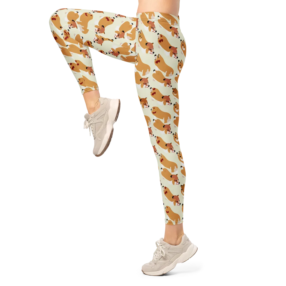 Butterscotch Pups on Leggings — Left