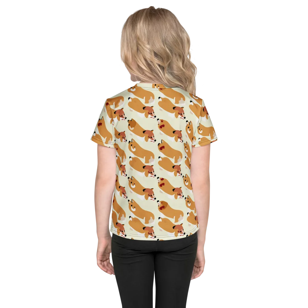 Butterscotch Pups on Kids Crew Neck T-Shirt — Back