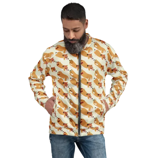 Butterscotch Pups on a Bomber Jacket