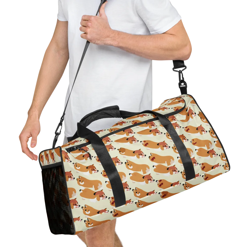 Butterscotch Pups on Duffle Bag — Right Front