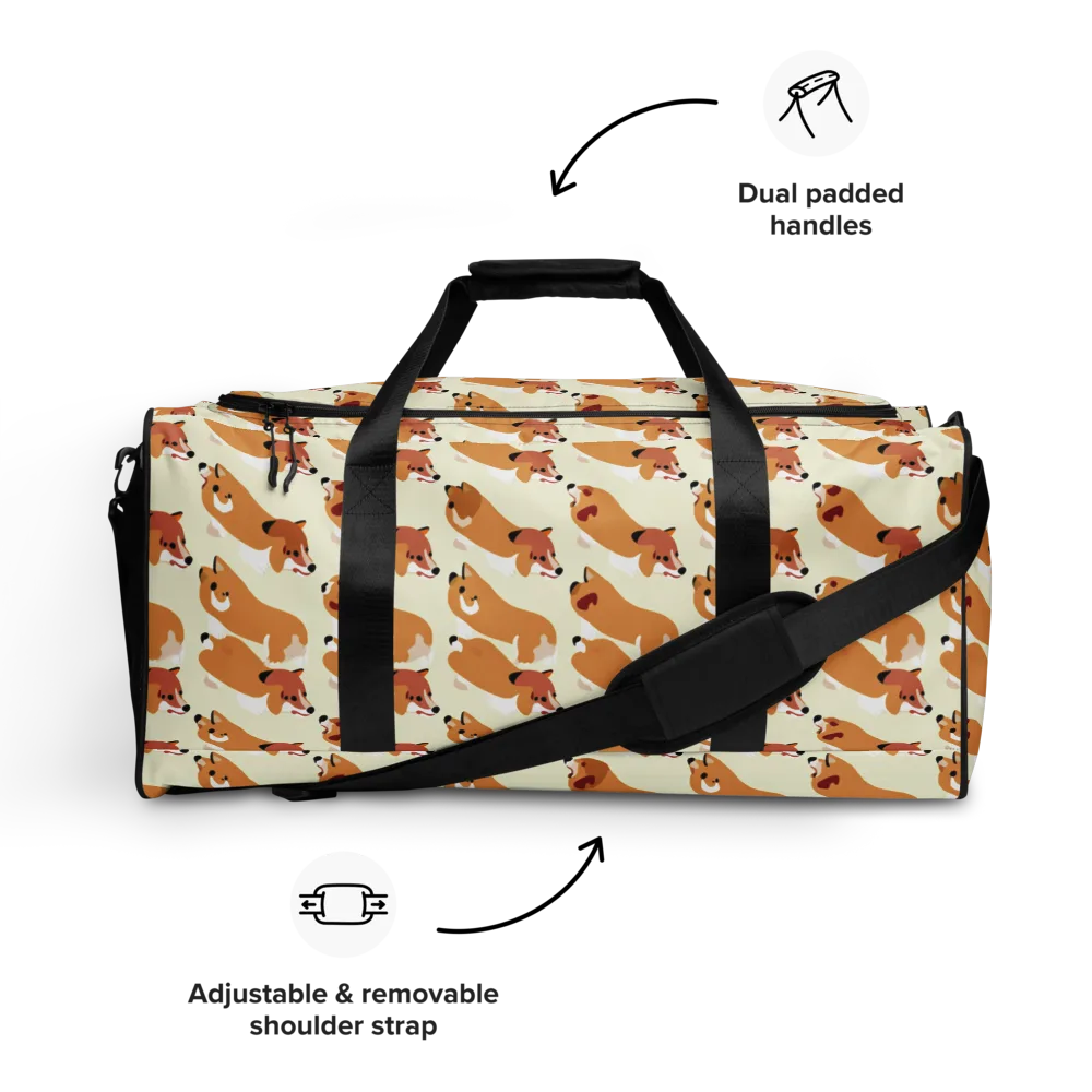 Butterscotch Pups on Duffle Bag — Front