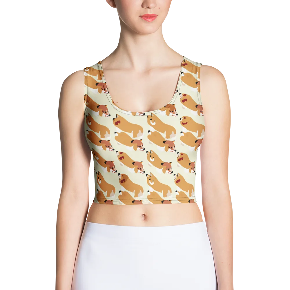 Butterscotch Pups on Crop Top — Front