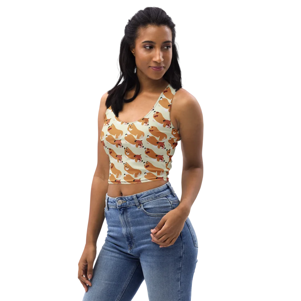 Butterscotch Pups on Crop Top — Left Front