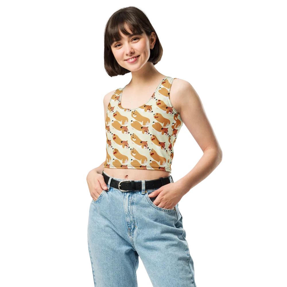 Butterscotch Pups on Crop Top — Front